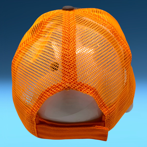 Mueller, Inc. Embroidered Trucker Hat Cap Snapback Orange Gray Mesh Back - Picture 4 of 6